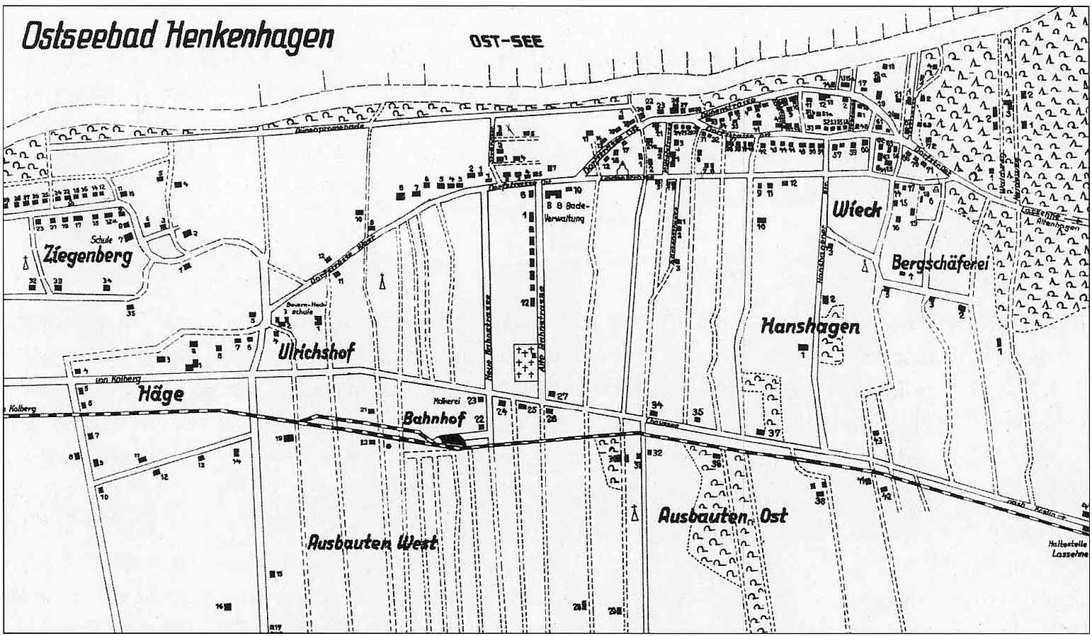 A detailed plot map showing residences in Henkenhagen